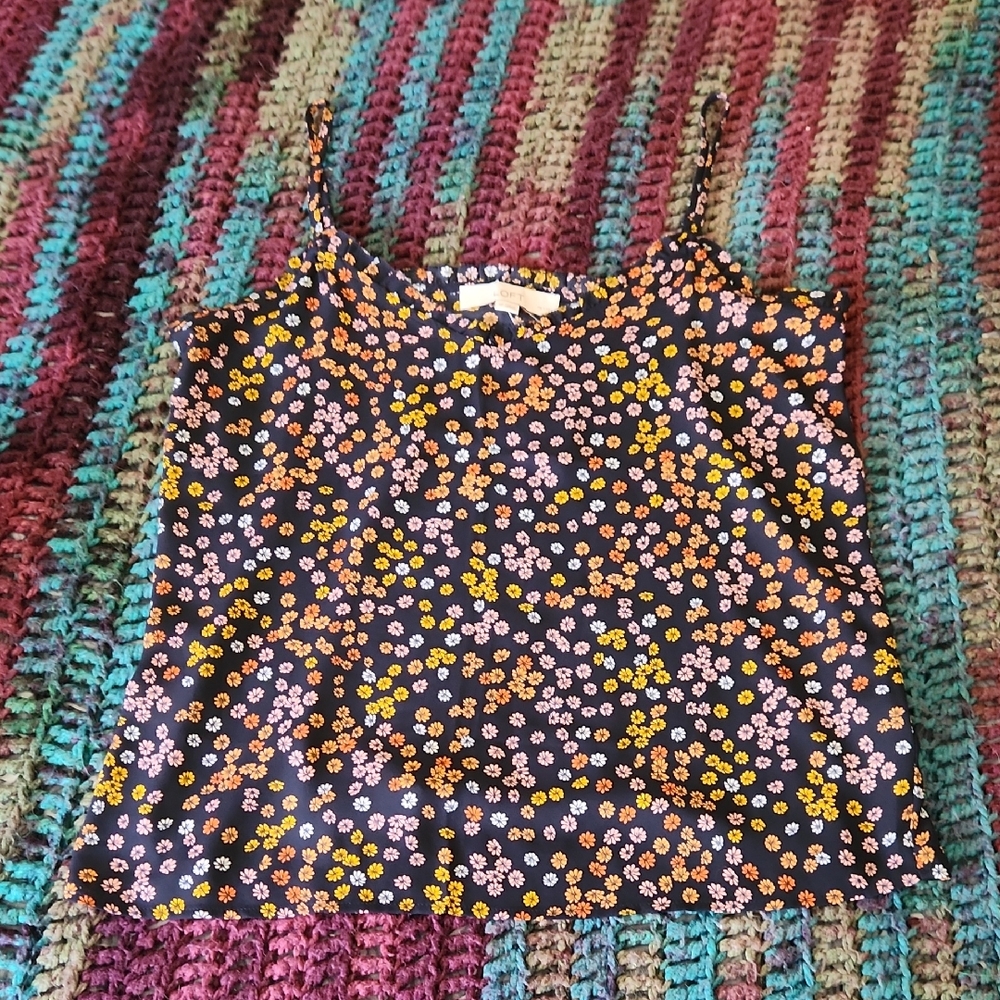 LOFT Black Floral Camisole